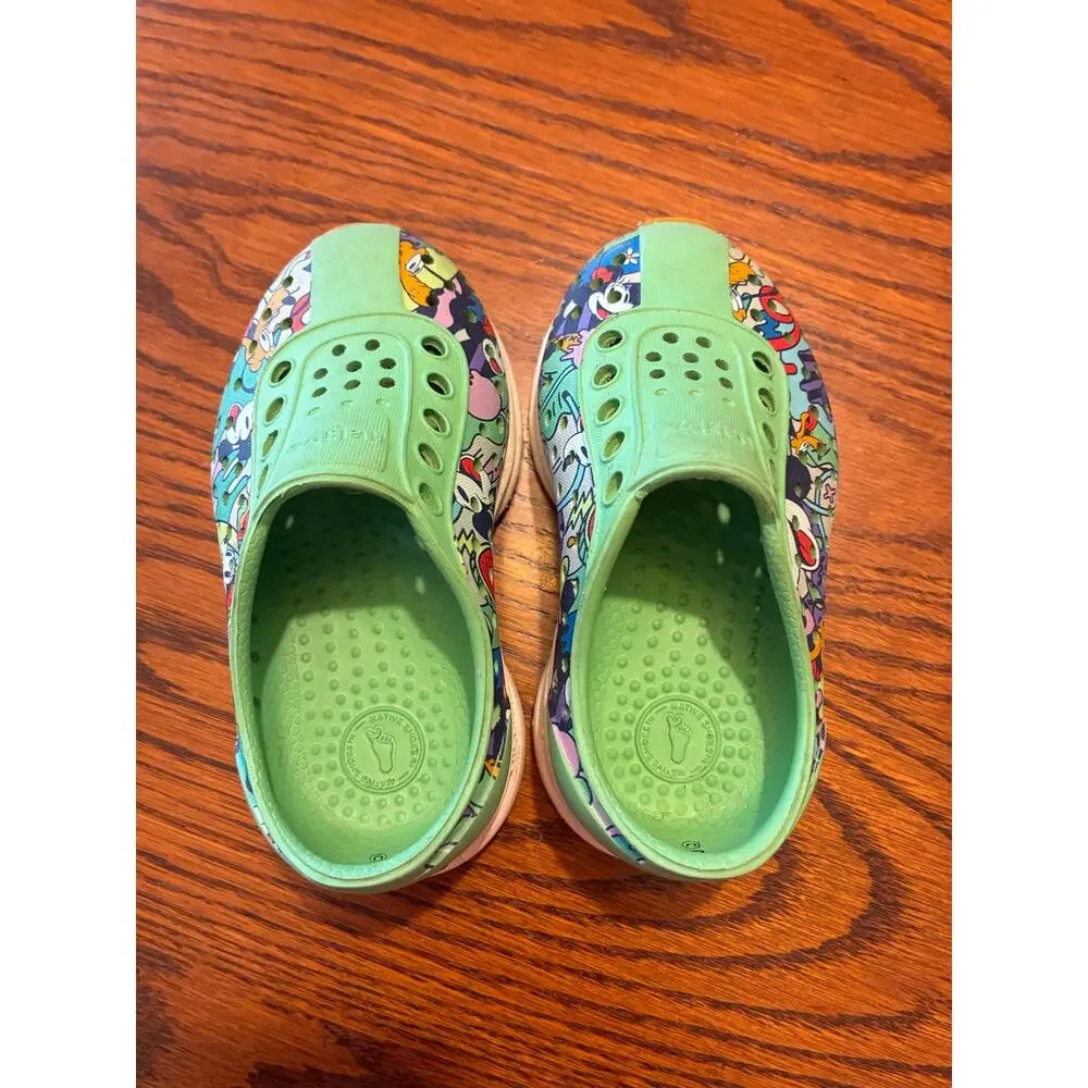 Disney X Native Robbie Sugarlite Green Mickey Mouse Slip On Toddler Size C5